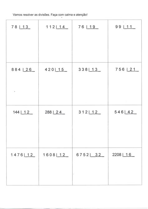 Contas De Dividir 6 Ano - Exercícios De Divisão 6 Ano - FDPLEARN