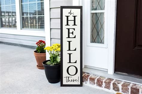 Oh Hello There Porch Sign Outdoor Welcome Sign Etsy