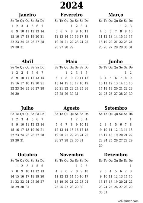 Calendário 2024 De Feriados E Para Imprimir Alta Qualidade Portal Power