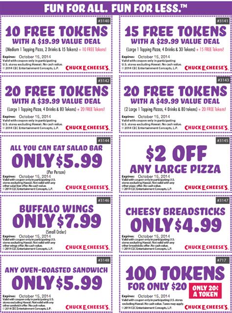 Printable Chuck E Cheese Coupons