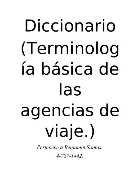 Diccionario Terminolog Ia Basica De Las Diccionario Terminolog A