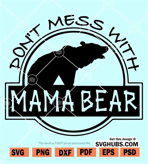 Mothers Day Svg Mama Mom Life Svg Mandala Svg Bear Png Mama Bear Svg