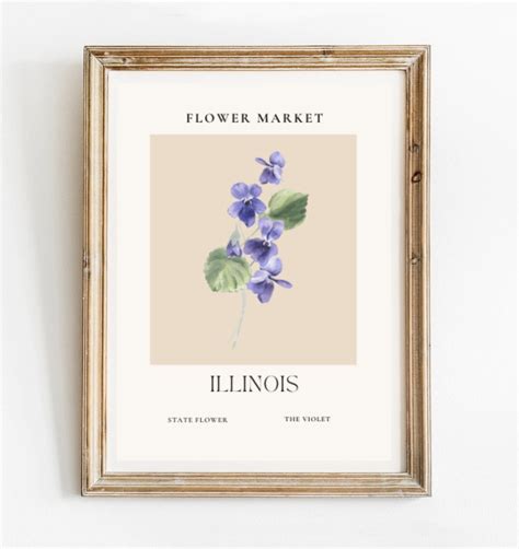 Illinois State Flower, Illinois Flower Market Art Print, Vintage ...