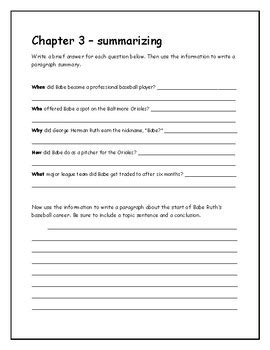 Who Was Babe Ruth Nonfiction Book Study Worksheet Packet TpT