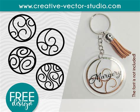 Free Round Keychain Patterns Creative Vector Studio