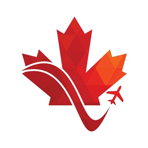 Canada travel vector logo design. Canadian aviation vector logo design