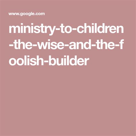 Parable Of The Wise And Foolish Builder Bible Lesson