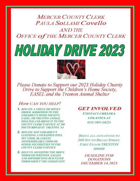 Mercer County Clerk Holds Annual Holiday Drive