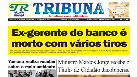 Confira A Edi O Impressa Do Jornal Tribuna Regional Desta Semana