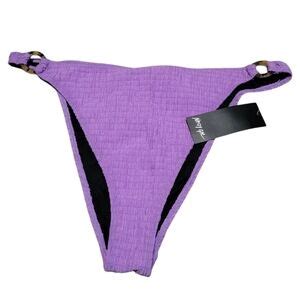 Nasty Gal Swim Nwt Nasty Gal Purple Ring It On Crinkle Highleg Bikini Bottoms Poshmark