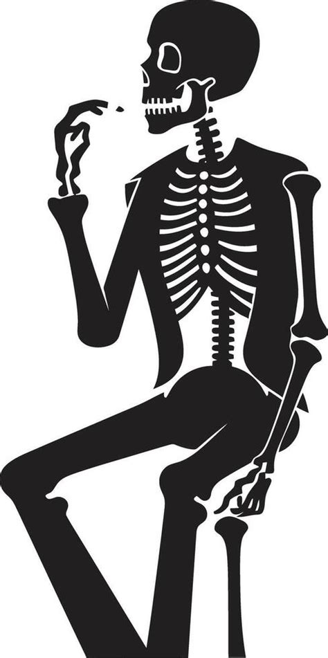 Refined Relic Insignia Smoking Gentleman Skeleton Vector Logo for ...