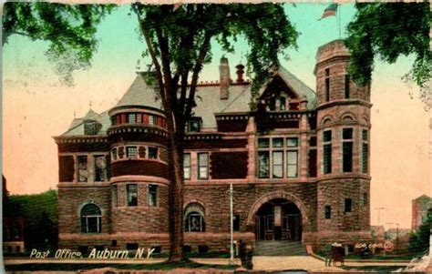 Postcard Post Office Auburn Ny 1908 Ebay