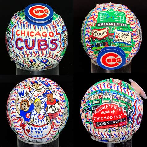 Chicago Cubs Hand-Painted Baseballs | Fazzino