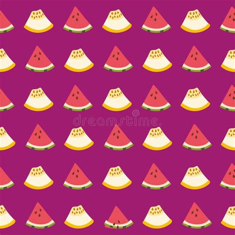 A Seamless Pattern Of Pieces Of Melon And Watermelon On A Dark Purple