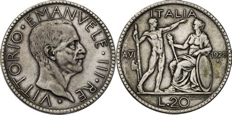 Italien Königreich 20 Lire 1928 R Viktor Emmanuel III 1900 1946