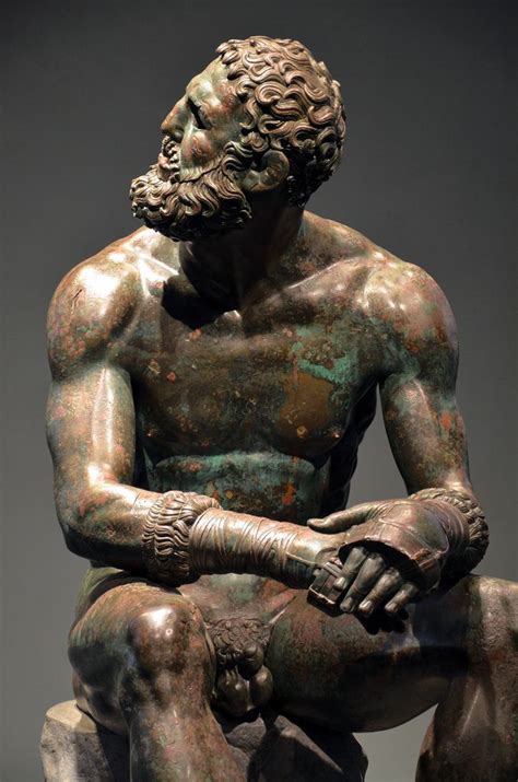 Boxer Of Quirinal Greek Hellenistic Bronze Sculpture Of A Sitting