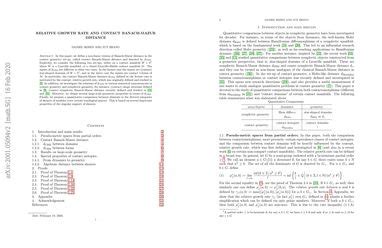 Relative Growth Rate And Contact Banach Mazur Distance Papers With Code