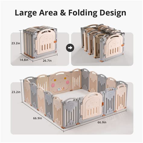 Snapklik Uanlauo Baby Fence Foldable Playpen Panel Extra