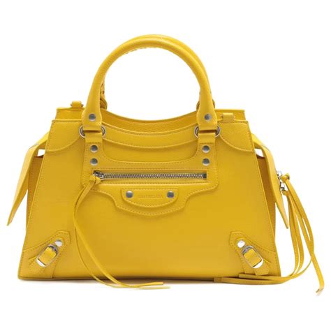 Balenciaga Borsa Neo Classic City Media In Pelle Gialla Giallo Ref888208 Joli Closet