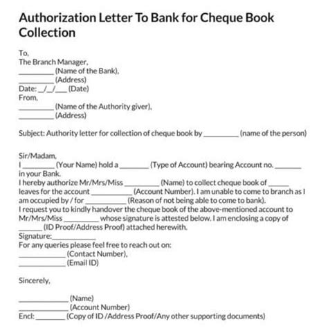 Authorization Letter To Collect Cheque