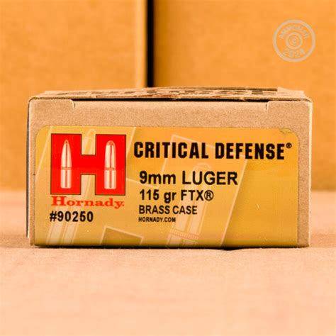 25 Rounds Of 9mm Luger 115 Grain Hornady Critical Defense Ftx Ammo At