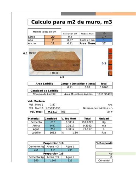 Calculo De Ladrillo Y Mortero Francisco Javier Vargas Bernal Udocz