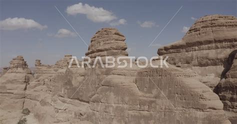 Drone Photography Of Rock Formations At The Archaeological Site Of Al