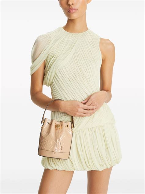 Tory Burch Mini T Monogram Bucket Bag Neutrals Farfetch