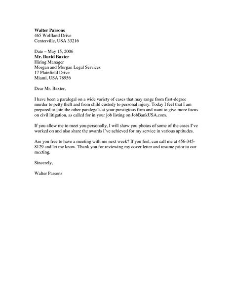 Paralegal Job Cover Letter Examples Cover Letter