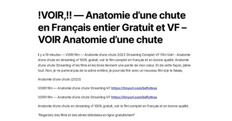 Voir Anatomie Dune Chute En Fran Ais Entier Gratuit Et Vf Voir