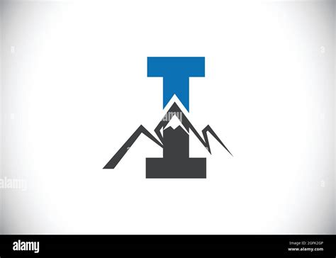 Lettre Initiale Du Monogramme J Avec Le Pic De Montagne Symbole Du