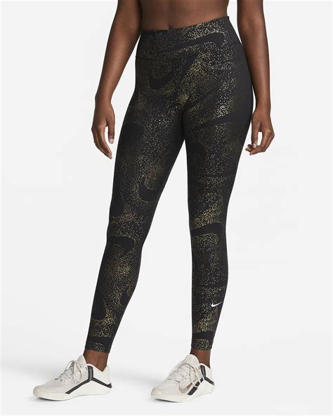 Nike One Womens Mid Rise Printed Leggings Nike Lu