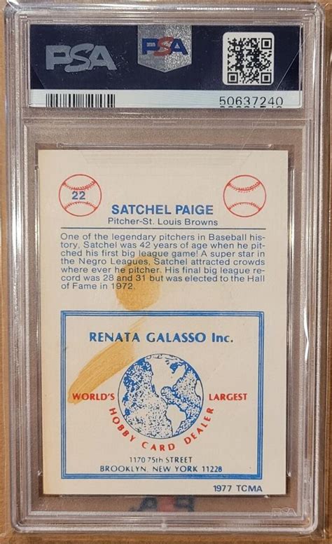 SATCHEL PAIGE Signed 1977 TCMA Renata Galasso PSA DNA 10 Autograph