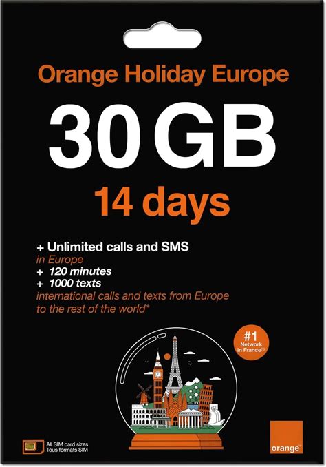 Orange Holiday Europe Prepaid Sim Card Gb Internet Data In G Lte