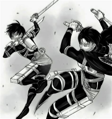 Dead Squad Levi Ackerman And Mikasa Ackerman Attack On Titan Art