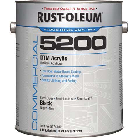 Rust Oleum System Dtm Acrylic Paint Gallon Black Kq