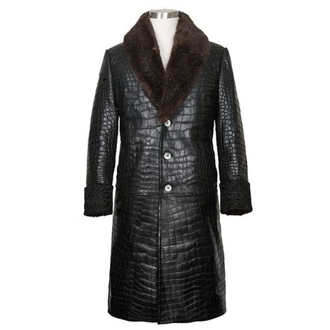 Genuine Alligator Leather Overcoat Alligator Clothing For Men Leather Jacket Men Style