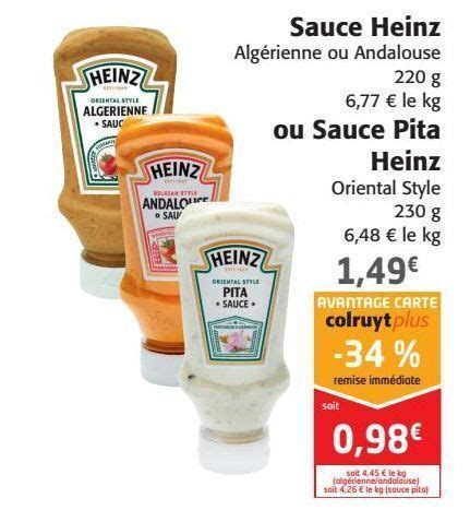 Promo Sauce Heinz Ou Sauce Pita Heinz Chez Colruyt