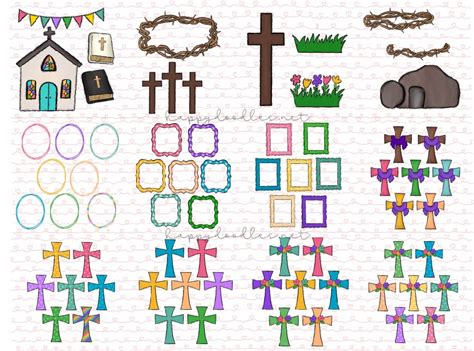 He Is Risen - Easter - Hand Drawn Clip Art Elements – Happy Doodles Designs