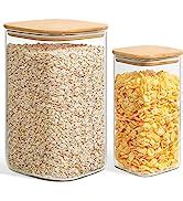 Comsaf Glass Pantry Storage Containers Oz Large Square Flour