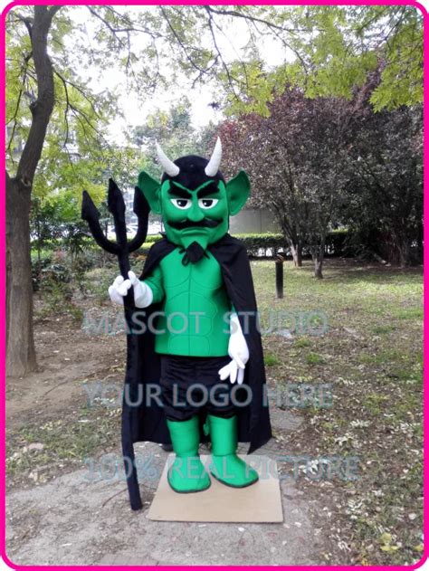 Green Devil Mascot Costume Halloween Devil Custom Fancy Costume Anime Cosplay Kits Mascotte