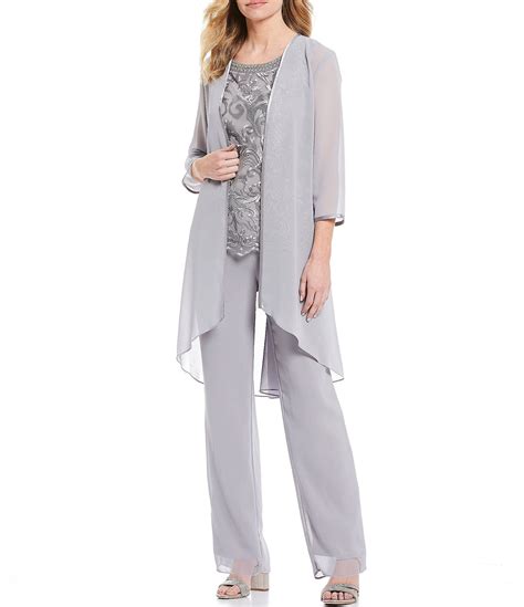 Le Bos Embroidered Hi Low 3 Piece Duster Pant Set Dillards In 2020