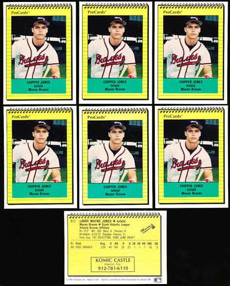 Lot Detail 1991 ProCards Minor League Bb 872 Chipper Jones Macon