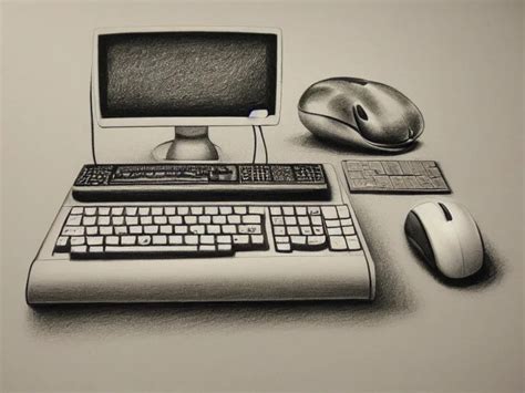 Desktop Computer Keyboard Drawing