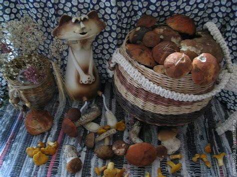 Корзина для грибов из бумажной лозы