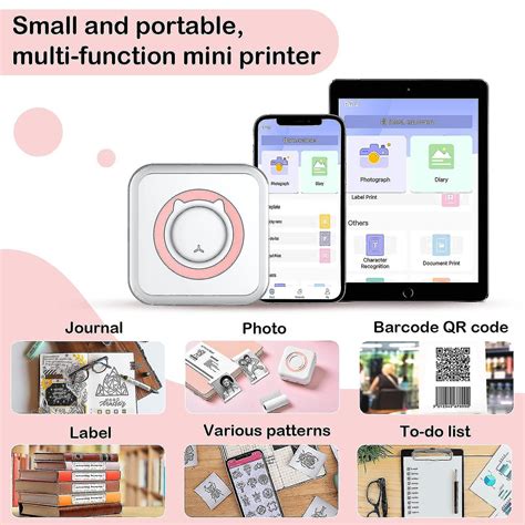 Mini Imprimante Dautocollants De Poche Bluetooth Sans Fil Portable