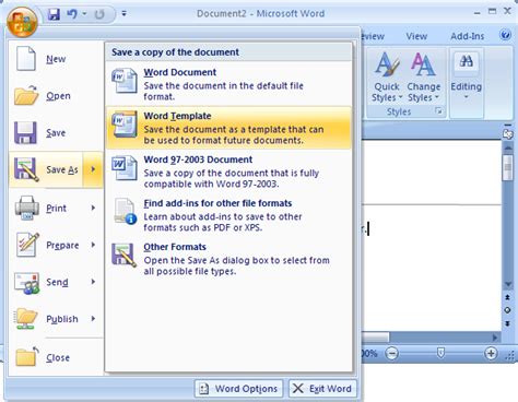 Ms Word Create A Template From A Blank Document