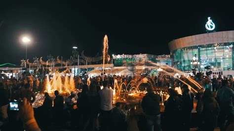 Fountain on Soho Square at Night, Egypt Stock Footage - Video of egypt ...