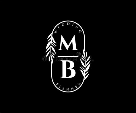 Mb Initials Letter Wedding Monogram Logos Collection Hand Drawn Modern