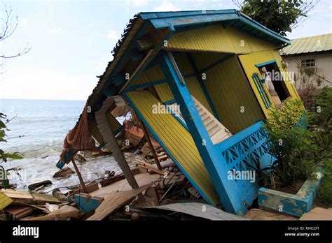 RINCÓN Puerto Rico January 19 2018 House destroyed by coastal